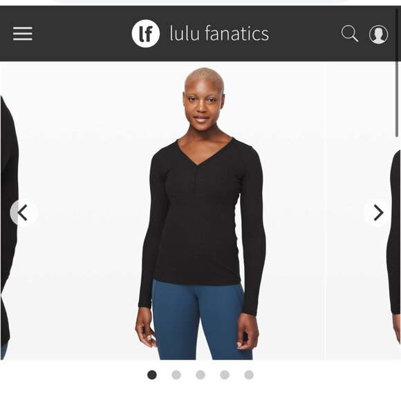Lululemon Close Call Henley Long Sleeve Black size 2 - Picture 3 of 6